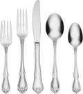 Oneida True Rose 45 Piece Everyday Flatware, Service for 8, 18/0 Stainless Steel, Silverware Set, Silver