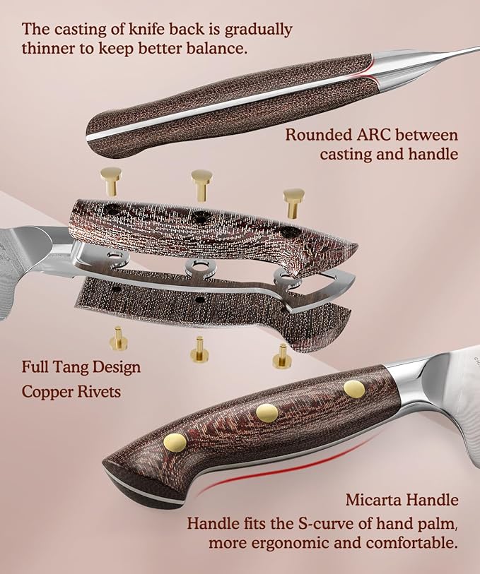 HEZHEN Nakiri Knife,7.4 Inches, 67 Layers Damascus Steel Japanese Vegetable Knife for Professional Chefs and Home, Micarta Handle,Gift Ready