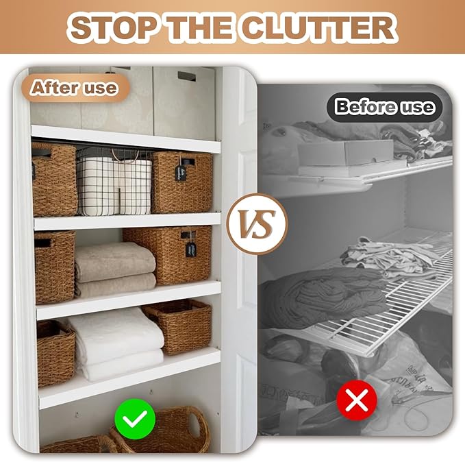 5 Pcs Wire Rack Covers 24x16x2.5 inch PVC Pantry Shelf Cover 0.31 inch Thick Removable Closet Wire Rack Shelf Covers,Decoration Kitchen Bathroom Office Shelving (Light Luxury White,24x16x2.5inch)