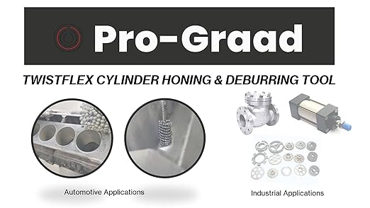 TwistFlex Cylinder Hone | 3” 240SC Flexible Cylinder Honing & Deburring Tool | 3” (76.2mm) Bore Brush for Hole Diameters 2.8"- 3.02" | Silicon Carbide 240 Grit | 13.5" Length | 1 Pack