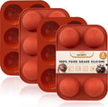 Hot Chocolate Cocoa Bomb Molds Hemisphere Silicone 2 Inch 4 Pack, Semi Ball Mould 6 Cavity Large Circular, BPA Free Non-Stick Half Sphere Holiday Valentine DIY Cake Jelly Dome Mousse