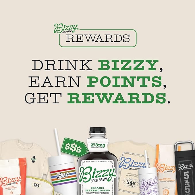 Bizzy Organic Cold Brew Coffee | Espresso Blend | Coarse Ground Coffee | Medium-Dark Roast | Micro Sifted | Specialty Grade | 100% Arabica | Brew Bags | 12 Count | Makes 42 Cups