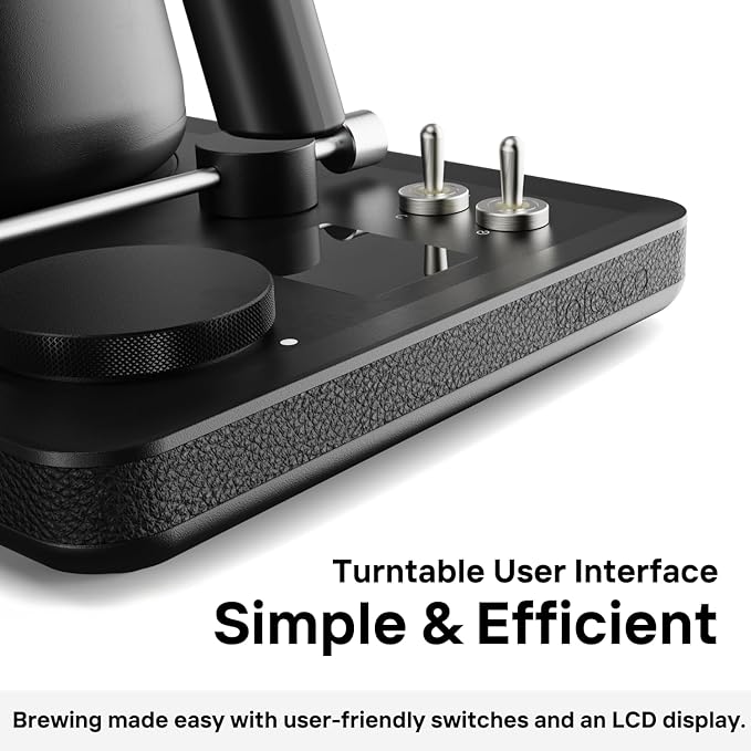 Lafeeca DJ Electric Gooseneck Kettle for Pour Over Coffee & Tea - Water Boiler - Turntable Design - Quick Heating & Temperature Control - Copper