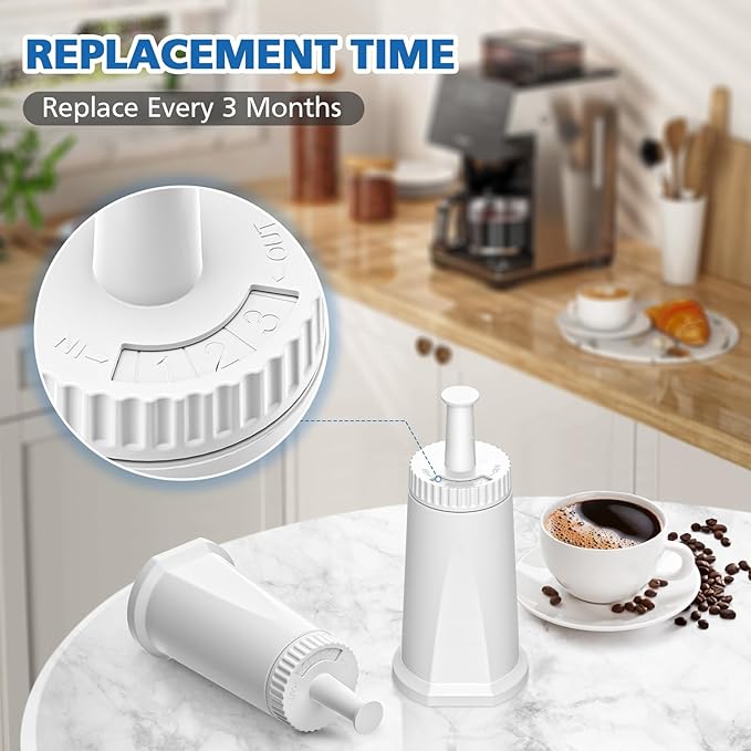 Replacement Water Filter for Breville Barista Touch Espresso Machine BES880 BES881, Barista Pro BES878, Oracle Touch BES990, Oracle BES980, Dual Boiler BES920 Bambino ClaroSwiss Sage, BES008WHT0NUC1