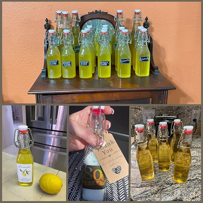 WILLDAN Set of 12-8.5oz Swing Top Glass Bottles - Flip Top Brewing Bottles For Kombucha, Kefir, Vanilla Extract, Beer - Airtight Caps and Leak Proof Lids, Bonus Gaskets and Funnel