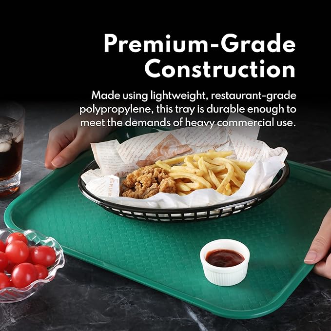 New Star Foodservice Fast Food Tray, Set of 12 (Green, 12 by 16-Inch)