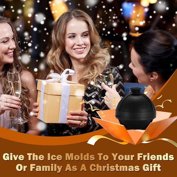 6 Pack Baseball Ice Cube Mold 2.5 Inch Large Silicone 3D Baseball Ice Cube Molds Fun Shapes Novelty Baseball Cube Molds Christmas Gifts for Cocktails, Bourbon, Brandy, Whiskey (6, Baseball)