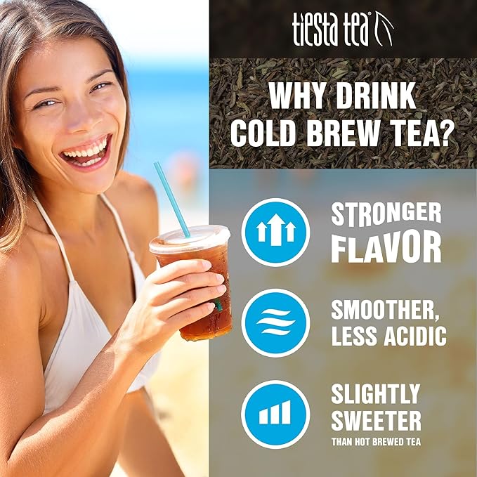 Tiesta Tea - Maui Mango Cold Brew, Loose Leaf, Mango Pineapple Herbal Tea, Premium Non-Caffeinated Blend, Cold Brew Packets, Makes 64oz Pitcher Per Bag (Pack of 10)