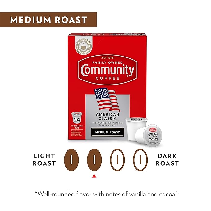 Community Coffee American Classic 96 Count Coffee Pods, Compatible with Keurig 2.0 K-Cup Brewers, 24 Count (Pack of 4)