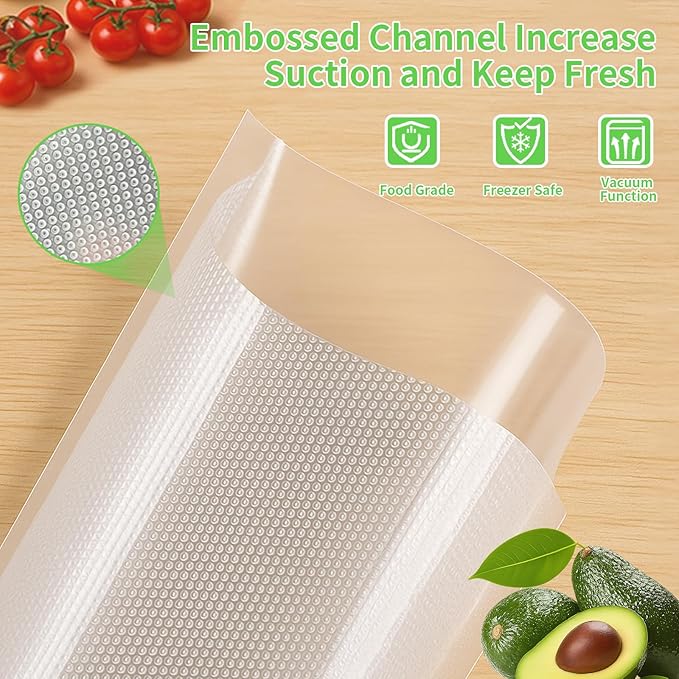MakMeFre 400 Pint Size 6" x 10" Vacuum Sealer Bags with BPA Free and Heavy Duty,Great for Food Storage Vaccume Sealer PreCut Bag