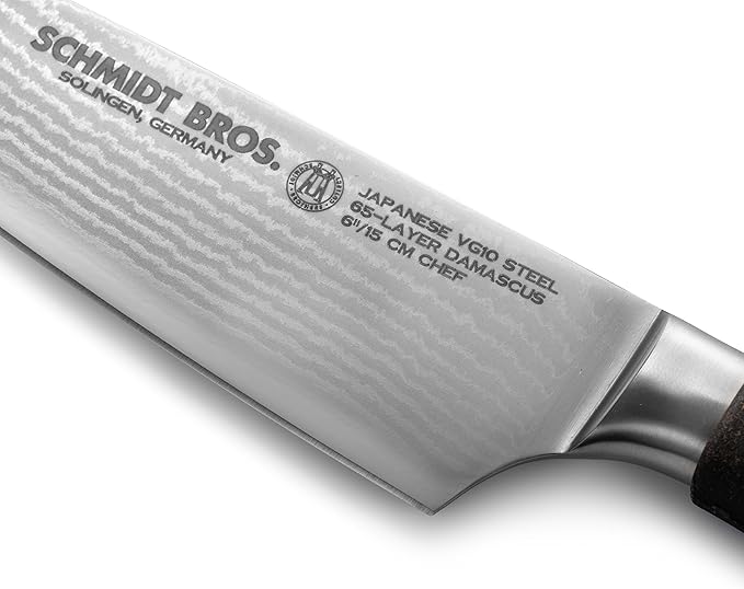 Schmidt Brothers - Artisan Series 6-Inch Chef Knife, High-Carbon German Stainless Steel Cutlery, Coconut Resin Handle