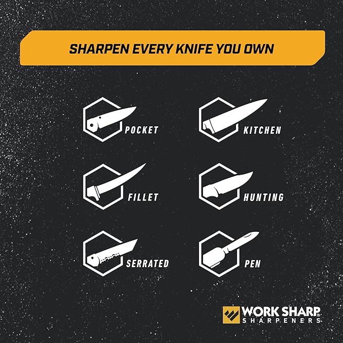 Work Sharp Professional Precision Adjust Knife Sharpener - Adjustable Knife Sharpening Kit for Pocket, Hunting, Kitchen, Serrated Knives