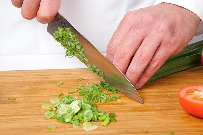 Kimura Kiritsuke Knife, [Made in Japan], 8 inch Professional Chef Knife, Ultra Sharp High Carbon Molybdenum Stainless Steel Kitchen Knives, Chefs Knives with Ergonomic Handle - Japanese Bunka