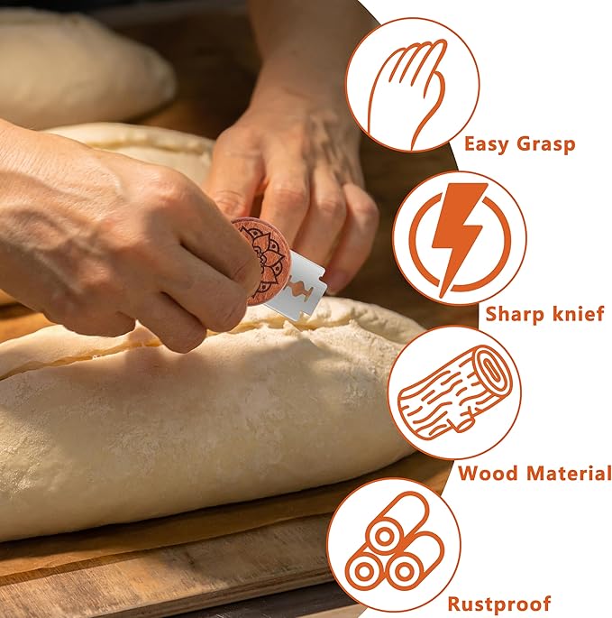 UFO Bread Lame Cutter for Homemade Sourdough,Bread Scorer Tool for Sourdough with 5 Blades and Storage Cover,Slashing Tool Bread Cutting Knife for Artisan Bread and Makers (Lotus-teal)