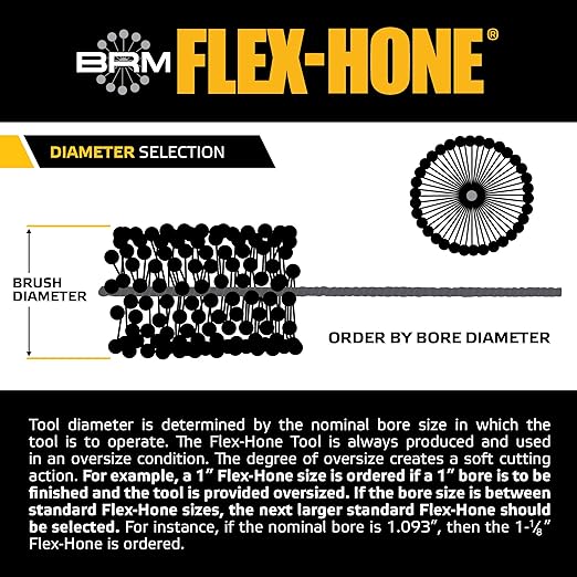 Brush Research BC27832 FLEX-HONE®, 2-7/8" (73mm) Diameter, 320 Grit, Silicon Carbide, For Mild Steel, Stainless Steel, Cast Iron and Softer Ferrous Materials