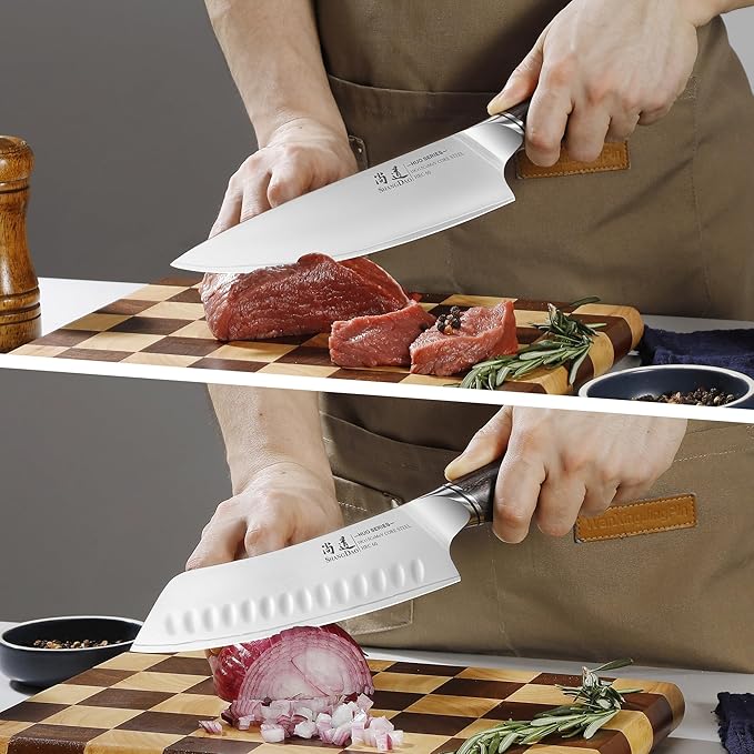 SHANGDAO Kitchen Knives Set, 5-Piece Chefs Knife Set, Professional Ultra Sharp Kitchen Knives for Cooking 3 Layers VG10 Alloy Steel Chef Knives