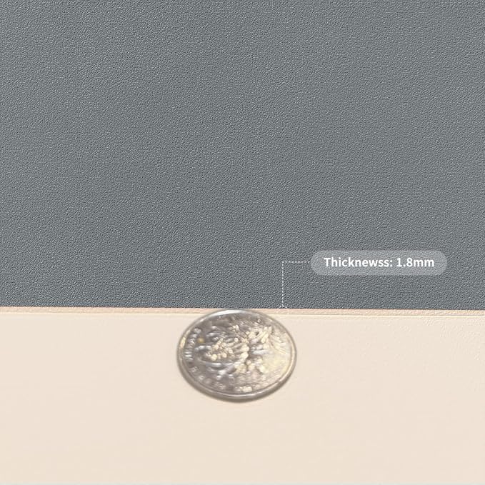 Leather Dresser Cover,1.8mm Thick,14x60 Inch,Dresser Protector Top,Dresser Top Protector,Dresser Cover Top,Dresser Top Cover,Dresser Cover Top for Bedroom.(Off White+Light Gray,14x60)