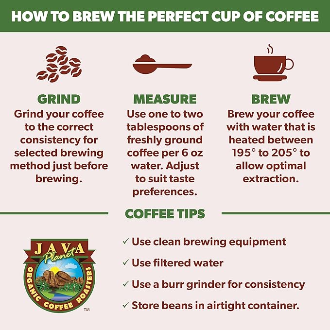Low Acid Organic Coffee – Whole Bean, Mold-Free & Stomach Friendly by Java Planet, Peruvian Single Origin Coffee, Medium Dark Roast, Smooth Full Flavored, Smithsonian Bird Friendly, 1LB Bag
