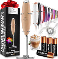 Zulay Kitchen Powerful Milk Frother Wand With 4 AA Duracell Batteries - Ultra Fast Handheld Drink Mixer - Electric Whisk Foam Maker for Coffee, Lattes, Cappuccino, Matcha & Creamer