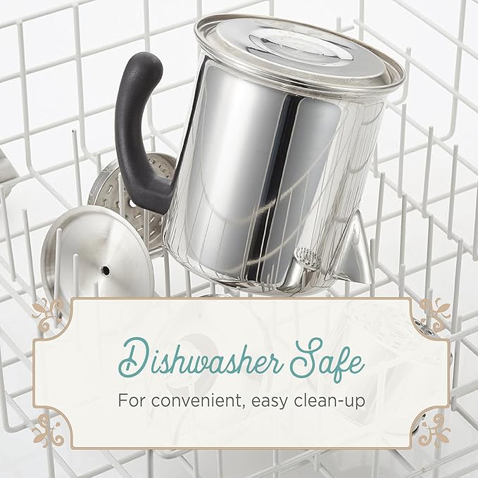 Farberware Classic Stainless Steel Coffee Percolator, 12 Cup, Silver with Glass Blue Knob, 7.28"D x 8.86"W x 10.83"H
