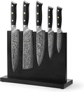 Wakoli Knife Block Sets – 5-Piece Professional Damascus Kitchen Knife Set with Magnetic Block | G10 Handles & VG10 Core | Gift Box (Elite Cuisine)