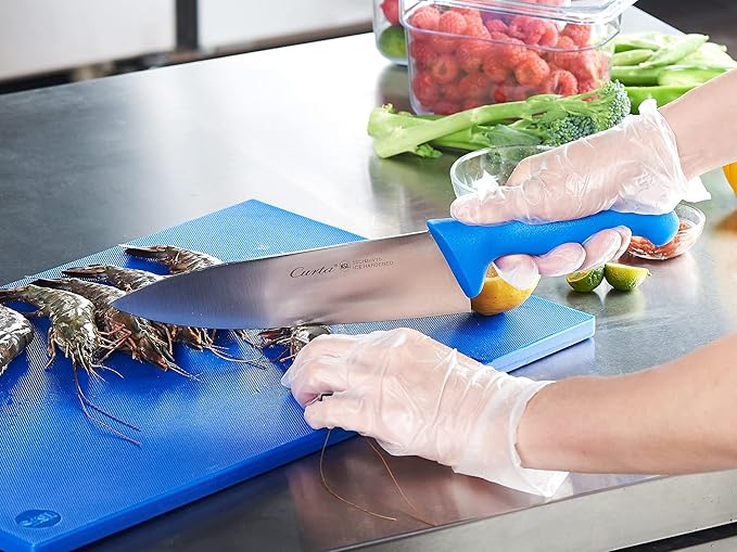 CURTA Cutting Boards for Kitchen, 18" x 12" x 0.5" Blue Color Coded Plastic Chopping Board with Anti Slip Surface Dishwasher Safe …