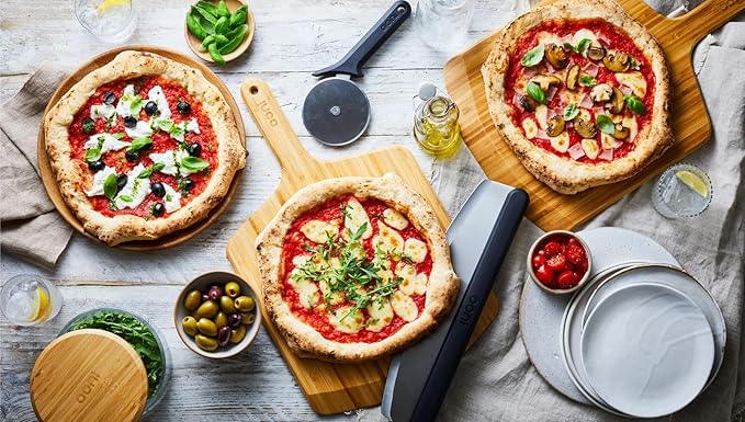 Ooni 12” Bamboo Wood Pizza Peel –12 Inch Pizza Spatula Paddle, Wooden Pizza Cutting Board, Pizza Oven Accessories
