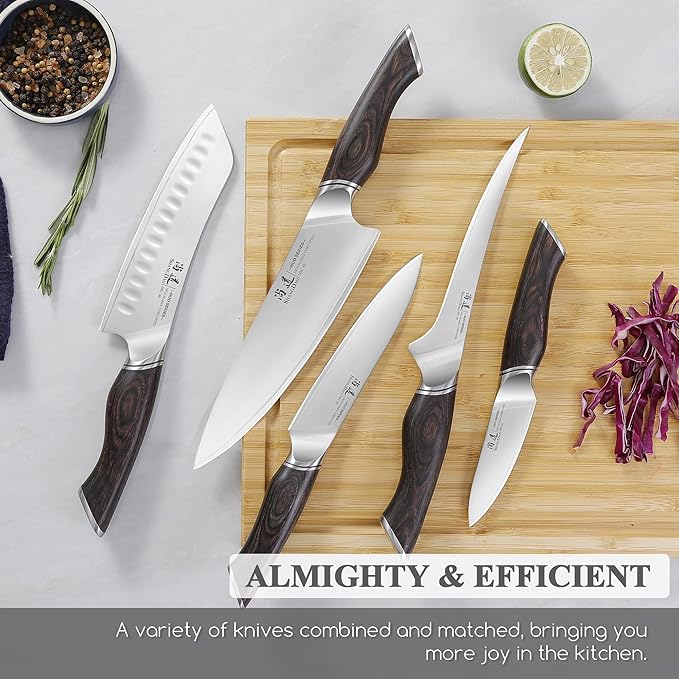 SHANGDAO Kitchen Knives Set, 5-Piece Chefs Knife Set, Professional Ultra Sharp Kitchen Knives for Cooking 3 Layers VG10 Alloy Steel Chef Knives