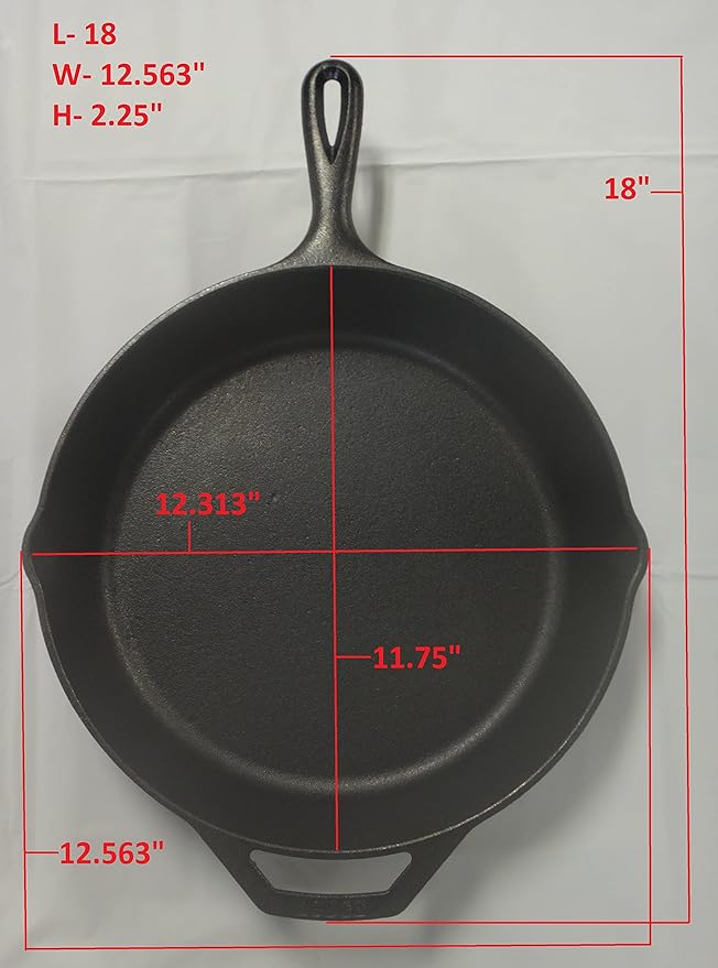 Lodge 12 Inch Cast Iron Pre-Seasoned Skillet – Signature Teardrop Handle - Use in the Oven, on the Stove, on the Grill, or Over a Campfire - Black