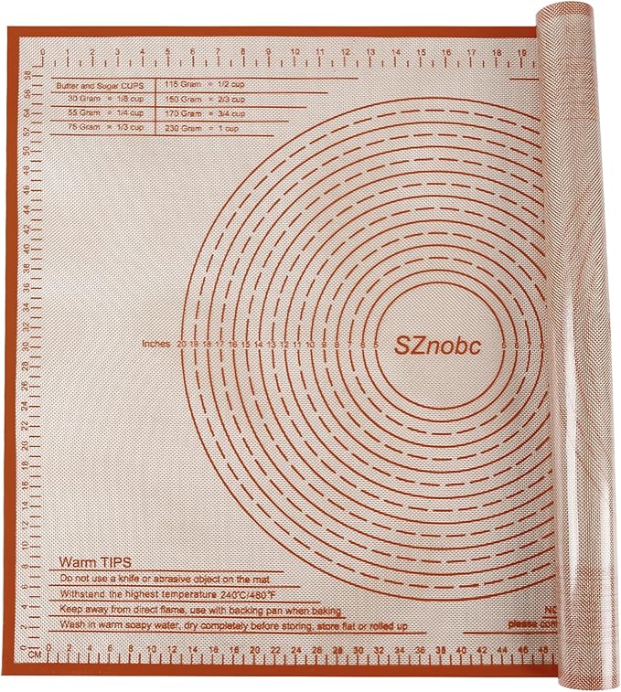 Silicone Pastry Mat 34''By 26'' Nonstick Baking Mats Extra Large Counter Mat for Dough Rolling, Pastry, Pie Crust, Fondant, Cookies, Bread, Pasta, Pizza Mat