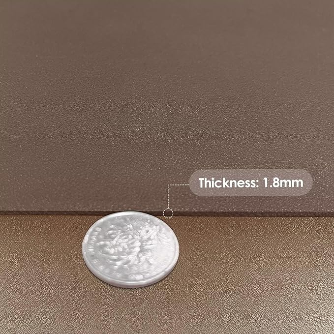 Leather Table Cover,1.8mm Thick,17x72 Inch Desk Cover,Dresser Cover Top,Dresser Protector Top,Dresser Cover,End Table Cover.(Mud Color+Champagne Gold,17x72)